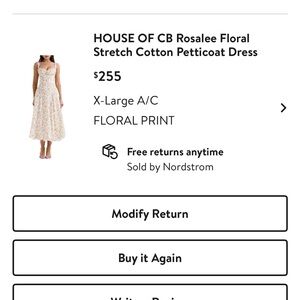 House of CB Floral Midi Dress in Pink and Cream